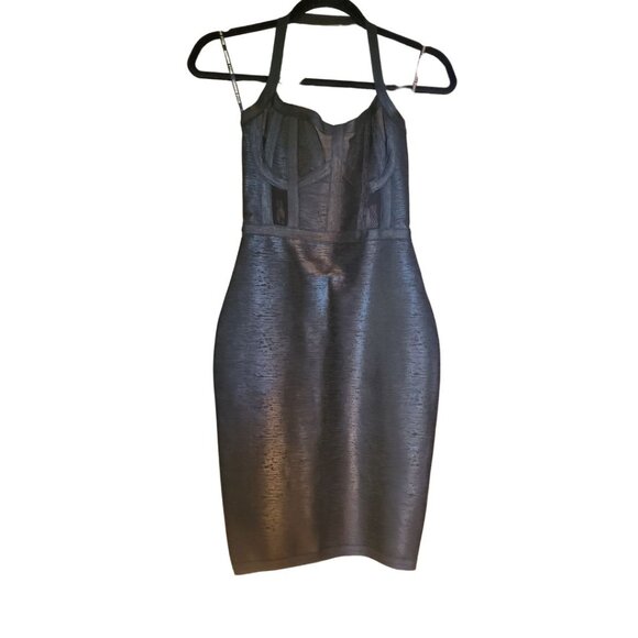 Bella Barnett Halter Black Metallic Cocktail Dress - Black - Picture 9 of 10